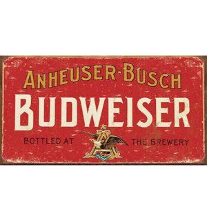 Budweiser Weathered Metal Sign New Decor